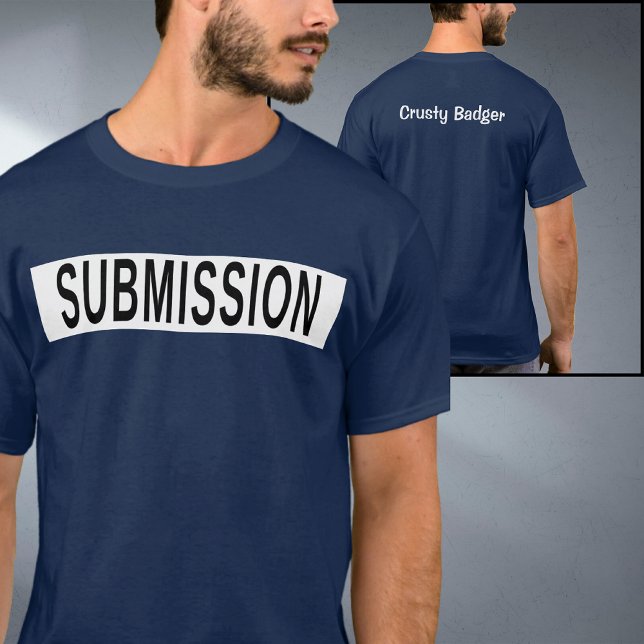 Personalised BJJ Jiu Jitsu Submission Blue T-Shirt (Personalized blue submission jiu jitsu t-shirt)