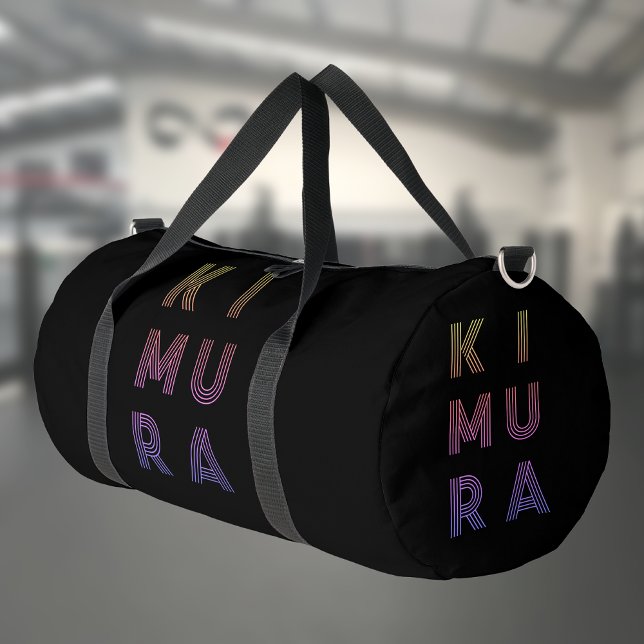 Personalised BJJ Kimura Submission Jiu Jitsu Black Duffle Bag (Kimura black gym bag)
