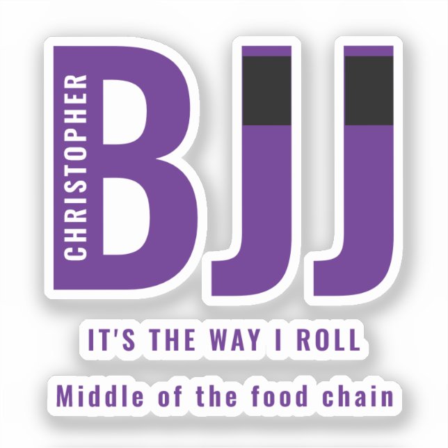 Personalised BJJ Way I Roll Jiu Jitsu Purple Belt (Front)
