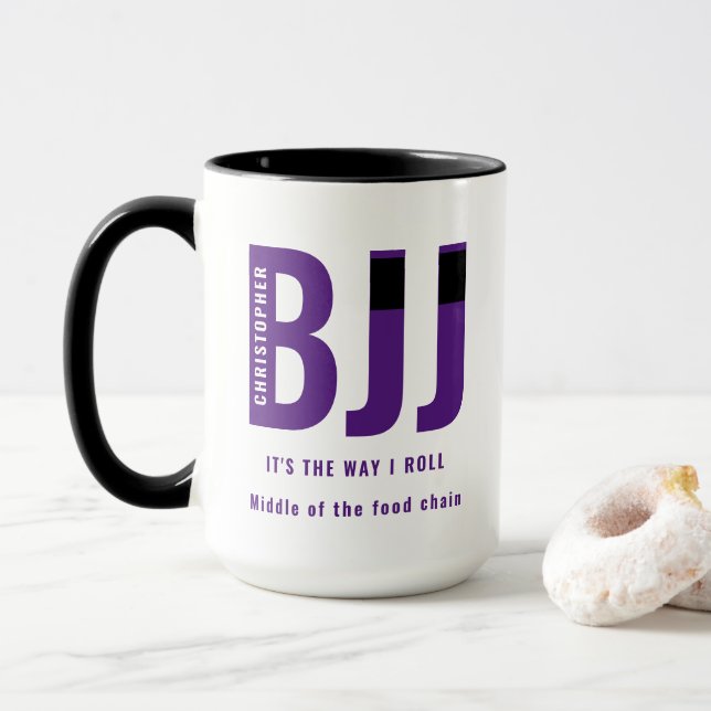 Personalised BJJ Way I Roll Jiu Jitsu Purple Belt Mug (With Donut)
