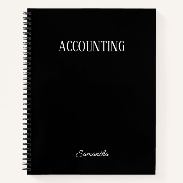  Personalised Black Accounting Subject Notebook (Front)