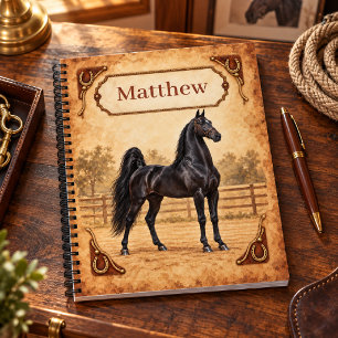 Personalised Black American Saddlebred Horse Notebook