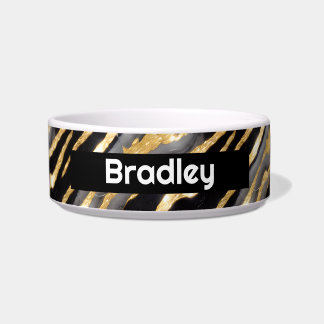 Personalised Black and Faux Gold Bowl