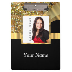 Personalised black and gold clipboard