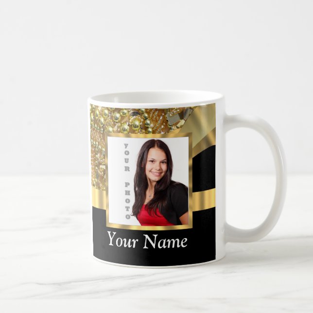 Personalised black and gold coffee mug (Right)