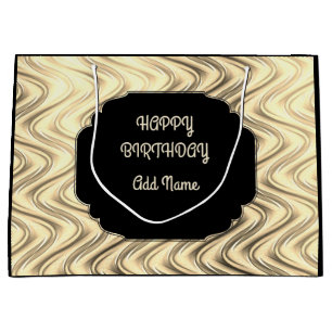 Personalised Black and Gold Large Gift Bag