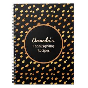 Personalised Black and Gold Monogram Journal