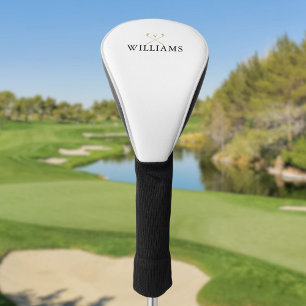 Personalised Black And Gold Name Golf Clubs Golf Head Cover