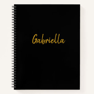 Personalised Black and Gold Notebook
