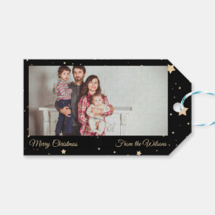 Personalised Black and Gold Starry Night Christmas Gift Tags