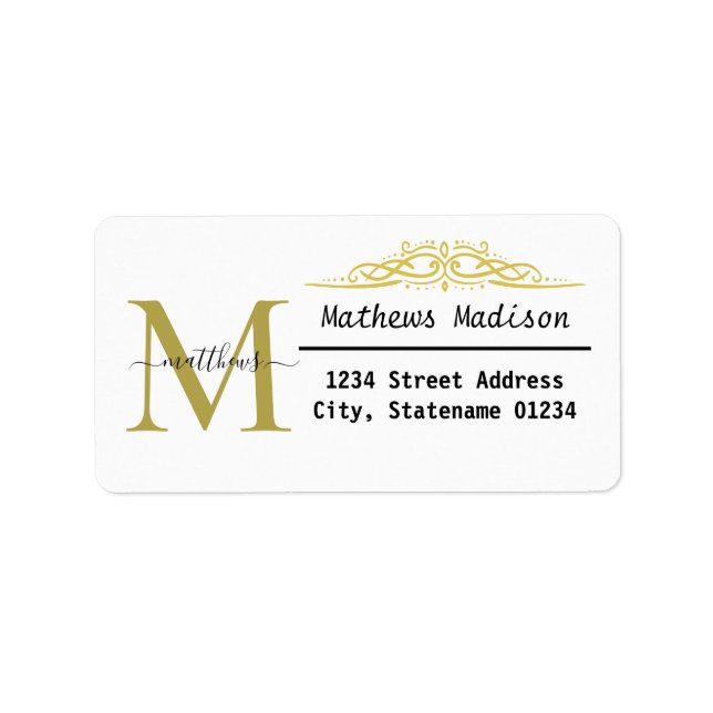 Personalised black and gold Wedding  Label (Front)