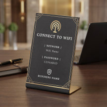 Personalised Black and Gold Wifi