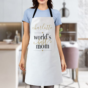 Personalised Black and Gold Worlds Best Mum Apron