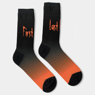 Personalised Black and Orange  Socks