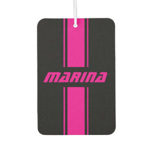 personalised black and pink Set of Car Mats Air Freshener
