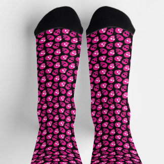 Personalised Black and Pink Skull pattern  Socks