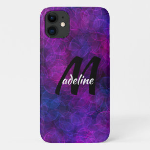 Personalised Black and Purple Abstract Bubbles   iPhone 11 Case