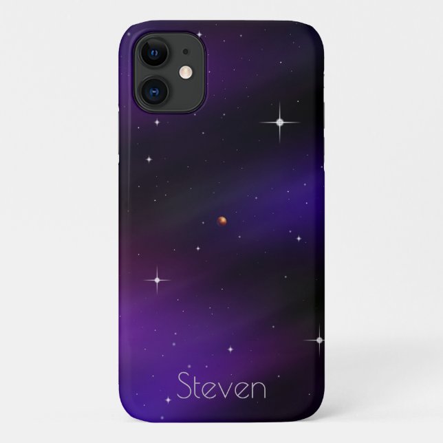 Personalised Black and Purple Spacescape Art Case-Mate iPhone Case (Back)
