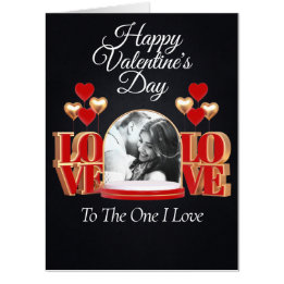 Personalised Black and Red Valentine Photo Card
