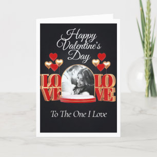 Personalised Black and Red Valentine Photo Card