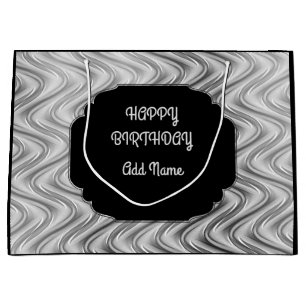 Personalised Black and Silver Large Gift Bag