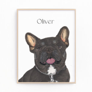 Personalised Black and Tan Frenchie French Bulldog Photo Print