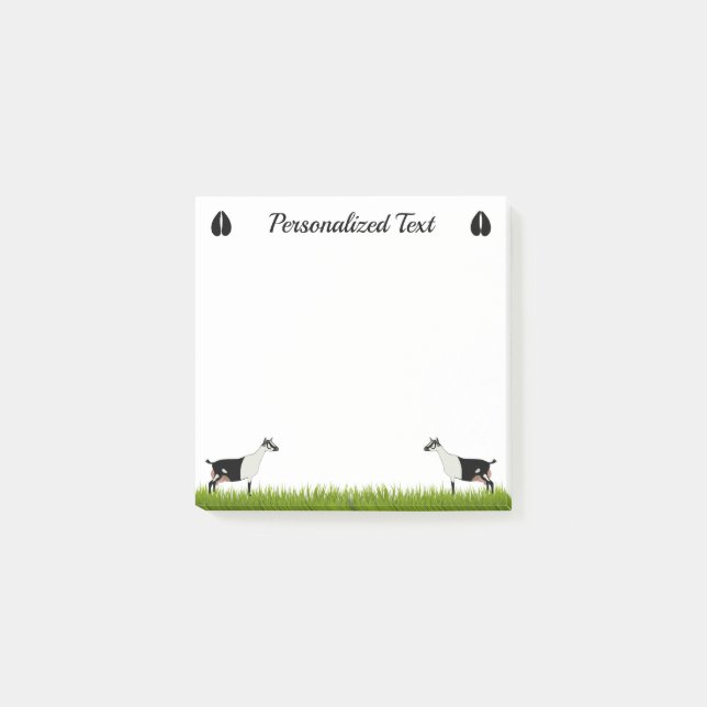 Personalised Black and White Alpine Dairy Goat Post-it Notes (Front)