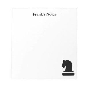 Personalised black and white chess writing memo notepad