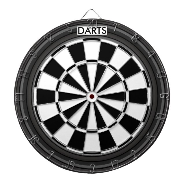 Personalised Black and White Dartboard (Front)