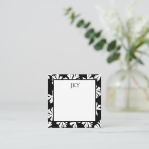 Personalised Black and White Flat Note Card