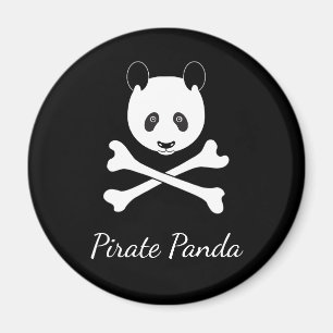 Personalised Black and White Funny Pirate Panda Magnet