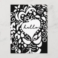 Personalised Black and white Hello Just Because