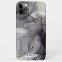 Personalised black and white marble name
