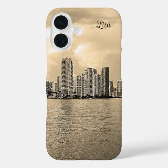 Personalised Black and White Miami iPhone Case (Back)