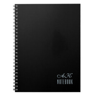 Personalised Black and White Monogram Notebook
