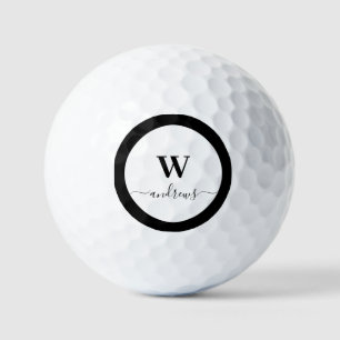 Personalised black and white Name signature  Gol Golf Balls