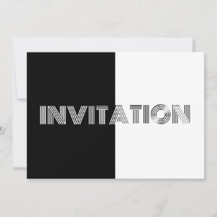 Personalised Black and White Op Art Birthday Party Invitation