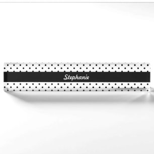 Personalised Black and White Polka Dots Nameplate
