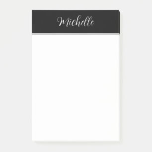 Personalised Black and white  Post-it Notes