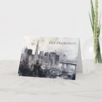 Personalised Black and White San Francisco card