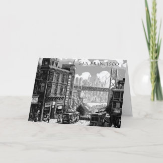 Personalised Black and White San Francisco card