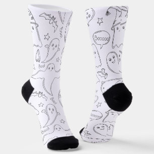 Personalised Black and White Skull pattern  Socks