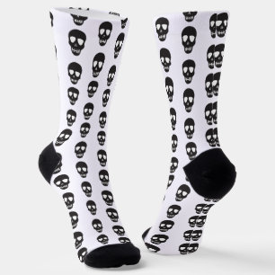 Personalised Black and White Skull pattern  Socks