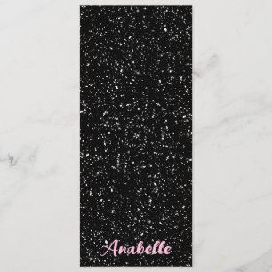 Personalised Black and White Specks Bookmark