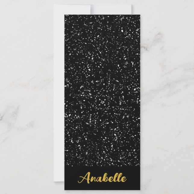 Personalised Black and White Specks Bookmark (Front)