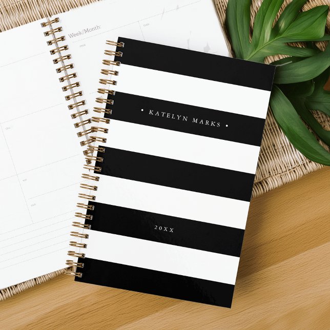 Personalised Black and White Stripe Planner (Creator Uploaded)
