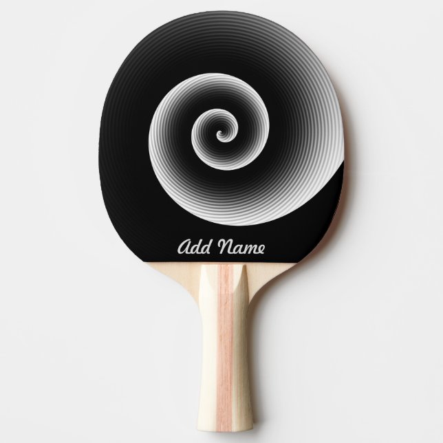 Personalised Black and White Stylish Pattern Ping Pong Paddle (Front)
