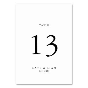 Personalised Black and White Table Number