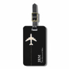 personalised black and white travel aeroplane