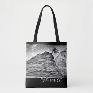 Personalised Black and White Zion Bonsai Photo Tote Bag